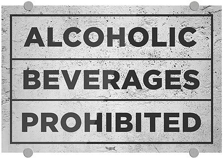 Cgsignlab | משקאות אלכוהוליים אסורים -אפור בסיסי סימן אקרילי פרימיום | 18 x12